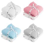 2 x Baby Towels Hooded Bath Wrap 100% Cotton Baby Shower Gifts Boy Girl
