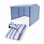 Blue White Striped Tarpaulin 170GSM – Waterproof Market Stall Cover, UV