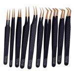 Coated Tweezers Precision Airfix Craft Model Stainless Steel Antistatic tweezers