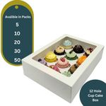 12 holes Cupcake boxes with Clear Window & Inserts in Pack of 5, 10, 20, 30, 50