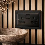 Acoustic Wall Panel Socket Surround Trim Black/White 2 Gang Double 1 Gang Spacer