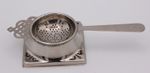 Silver Plated Vintage Tea Strainer on Stand Art Deco Style
