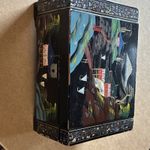 Japanese Lacquered Wooden Musical Jewellery Box with Landscape Scene Design