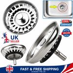 2x Stainless Steel Replacement Kitchen Sink Drain Strainer Drainer Waste Plug