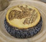 Ebros Rustic Faux Wood Wild Bull Moose Round Jewelry Box Figurine 4" Diameter