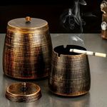 Outdoor Ashtray with Lid for Cigarettes Stainless Steel Windproof Rainproof