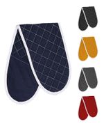 100% Cotton Premium Double Oven Gloves Mitt Pot Holder Thick Heat Resistant