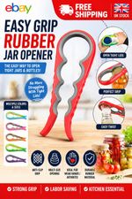 Easy Grip Rubber Jar Opener Gripper Multi Tool Cap Lid Bottle Opening Arthritis