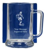 Personalised Football Pint Glass Tankard Birthday Free Gift Box GT16