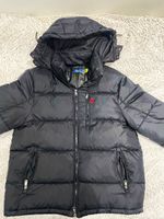 Polo Ralph Lauren Black Hooded Down Puffer Jacket Full Zip Pockets Size M