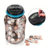 Digital Coin Counting Jar - LCD Electronic Piggy Bank for USD & EURO/Pound