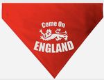 Dog Bandana * Come On England Design * Football * Slips over Collar- XS,S,M & L