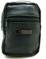 Unisex New Real Soft Black Leather Cigarette Cover Case Holder Lighter Pocket