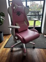 AutoFull Gaming Chair with Ergonomic Lumbar Pillow In Pink
