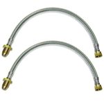 2 x LPG HOSES POL X W20 METAL BRAIDED PIGTAIL 20" PIPE PROPANE BOTTLE CONNECTOR