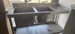 Stainless Steel Double Bowl Sink Commercial, 150cm x 70cm