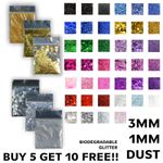Biodegradable Glitter Cosmetic Chunky & Fine Festival Craft BUY 5 GET 10 FREE
