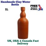 Unique Plain Design High Quality 1L Clay Handmade Water Bottle For Drink Lovers