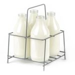 LIVIVO Wire Milk Bottle Holder 4 Bottle Metal Carrier Crate