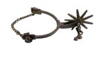 Vintage Forged Iron Spur Star Rowel & Attached Heel Chain Western Cowboy