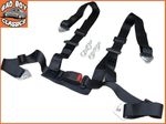 4 Point Black Car Racing Bucket Seat Belt Harness Adjustable Universal Design 