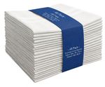 100% Cotton Damask Dinner Napkins Satin Band 56x56cm Reusable Cloth Napkins