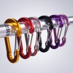 5 X Stainless Aluminium carabiner clip Clasp  Hook Keyring Camping Carabina 