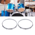 2Pcs Drum Hoop Set 10 Hole 14in Alloy Sound Improvement Decorative Drum Hoop BLW