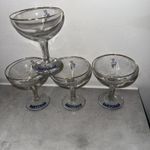 Babycham Vintage 1960s Glasses Gold Rim, Hexagonal Stem, Set of 4