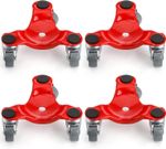 4 Pack 6-Inch Steel Tri-Dolly, 200 Lbs / 90 Kg Load Capacity 3 Wheel Mover'S Dol
