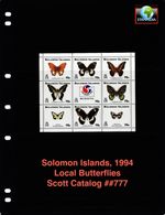 $6.75 Scott Value - 1994 SOLOMON ISL. Butterflies s/s Pacific CV MNH NH UMM