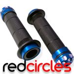 BLUE ATV QUAD BIKE DIAMOND GRIPS & BAR ENDS 50c 70cc 90cc 110cc 150cc 200cc