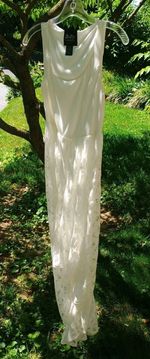 Vtg Buffy The Vampire Slayer Layered White Dress B & Crosses burned out accent S