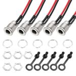 5 PCS DC-099 Power Jack, 30V 5A 5.5 x 2.1mm 2Pin, Silver 100mm