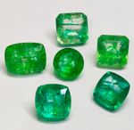 Natural Emerald Lot 47.65 Ct 6 Pcs Loose Gemstone Certified Mixed Shape Gems D35