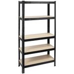 5 Tier Shelving Unit Boltless Garage Storage Black Metal Shelves Rack Heavy Duty