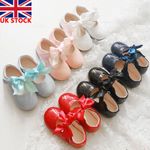 KIDS GIRLS SPANISH RIBBON BOW WEDDING PARTY PATENT INFANTS TODDLER SHOES SIZE UK