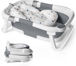 Baby Bath Tub Foldable Bathtubs Bath Tub with Baths Support Cushion Pad Seat Mat