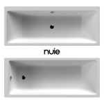 Nuie Minimalist Thin Edge Straight Baths Modern Sanitary Grade Acrylic Bathroom