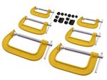 G-Clamp Set 6pc 2" 3" 4" c/w Soft Jaw Pads 50mm 75mm 100mm Woodworking G Clamps