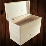 2 Tier Long Slim Wooden Crate Set Stackable Storage Boxes with Lid 40x20x27.5 cm