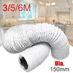 2M/3M/5M/6M Flexible Ø150mm Air Conditioner Exhaust Pipe Vent Hose Duct Outlet