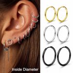 18g 316L Surgical Steel Hinged Hoop Sleeper Circle Earrings Nose Ring Women Men