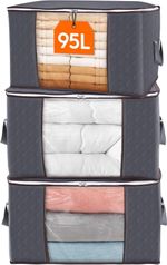 95L Clothes Storage Bags Large Storage Box with Lid Packing Boxes for Moving