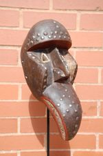 Kran Face Mask w/'Beak' & Metal Studs , Ivory Coast