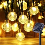 60 LED Solar Globe String Lights Warm White Outdoor Garden Waterproof 11m 8 Mode