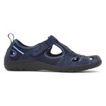 Free Spirit Womens Shoes Blue Adults Ladies Flat Navy Leather Cleveland SIZE