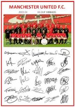 7342. 1992-2026 Manchester United Signed Team Sheets PRINTED AUTOS A4 34 Seasons