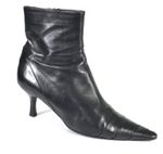 Vintage Chanel Ankle Boots Pointed Toe Lagerfeld Era Kitten Heel UK 6 EUR 39