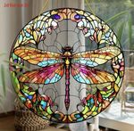 Dragonfly Suncatcher - Stained Glass Effect Hanging Window Decoration Gift (A2)